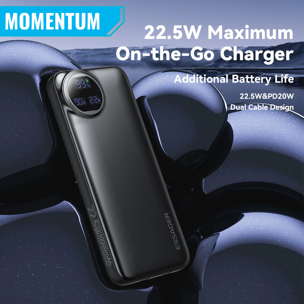 Power Bank 20000 mAh Con Cables IPhone y Android Incorporados